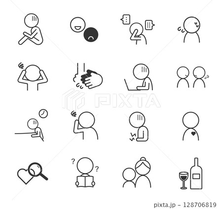 心療内科 精神科 アイコン セット 心療内科 精神科 アイコン セット 128706819