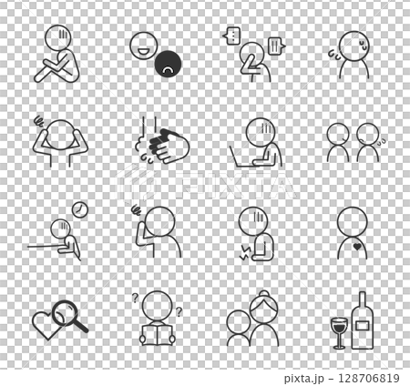 心療内科 精神科 アイコン セット 心療内科 精神科 アイコン セット 128706819