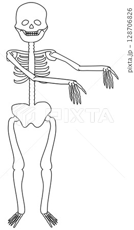 cute Halloween cartoon elements in Skeleton and flower theme cute Halloween cartoon elements in Skeleton and flower theme 128706826