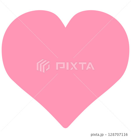 ふんわりとしたベビーピンクのシンプルなハートイラスト ふんわりとしたベビーピンクのシンプルなハートイラスト 128707116