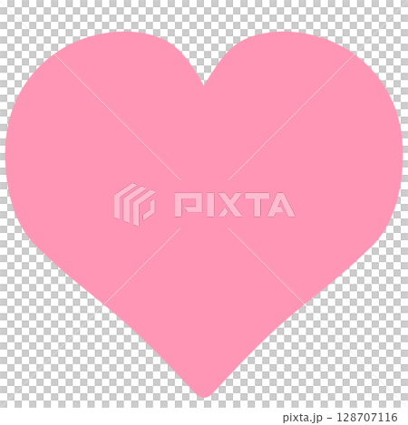 ふんわりとしたベビーピンクのシンプルなハートイラスト ふんわりとしたベビーピンクのシンプルなハートイラスト 128707116