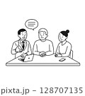 意見を出し合う3人のイラスト 128707135
