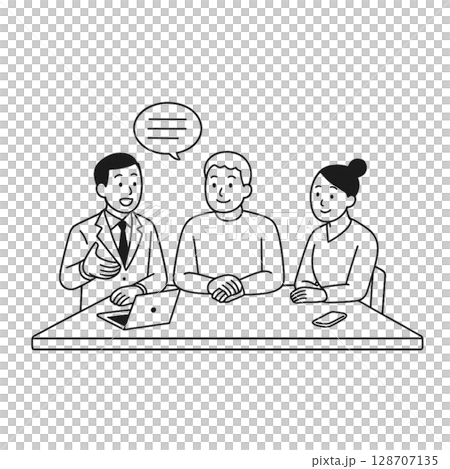 三個人交換意見的插圖 128707135