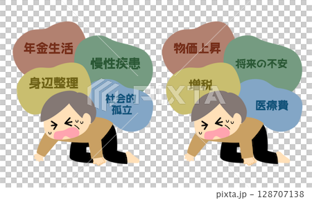 Senior man overwhelmed by various hardships 128707138