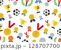 Background pattern with awards, cups, achievements, medals 128707700