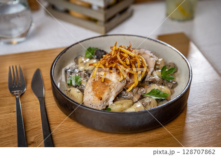 Delicious grilled chicken breast Delicious grilled chicken breast 128707862