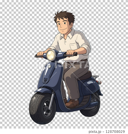 man on a motorcycle 128708029
