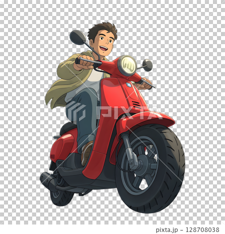 man on a motorcycle 128708038