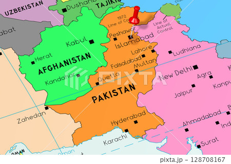 Pakistan, Islamabad - capital city, pinned on political map Pakistan, Islamabad - capital city, pinned on political map 128708167