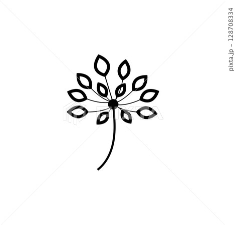 Floral Branch and Minimalist Flowers for Logo or Tattoo Floral Branch and Minimalist Flowers for Logo or Tattoo 128708334