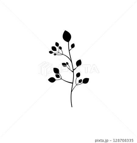 Floral Branch and Minimalist Flowers for Logo or Tattoo Floral Branch and Minimalist Flowers for Logo or Tattoo 128708335
