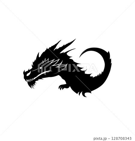 Dragon Snake Logo Design Vector Illustration 128708343
