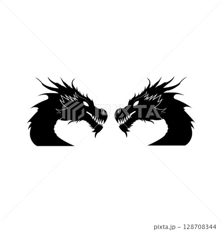 Dragon Snake Logo Design Vector Illustration 128708344