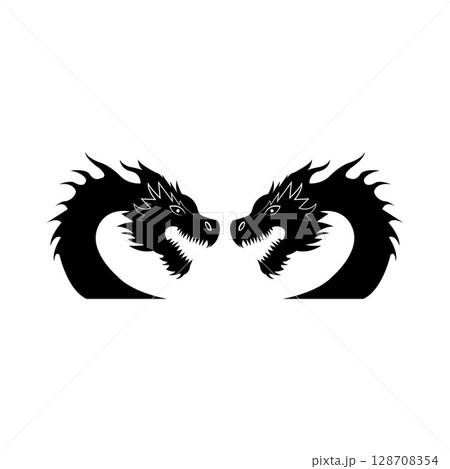Dragon Snake Logo Design Vector Illustration 128708354