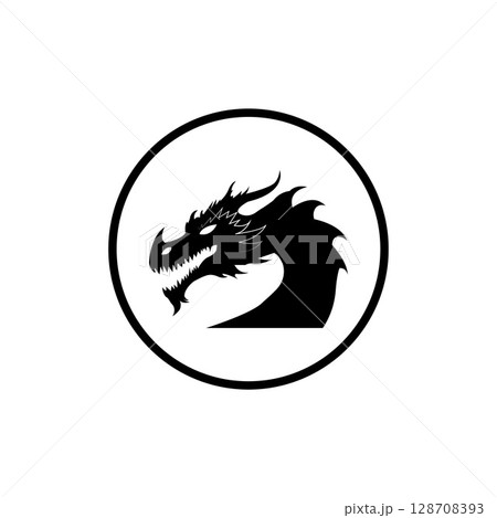 Dragon Snake Logo Design Vector Illustration 128708393