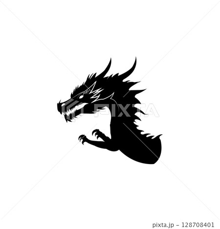 Dragon Snake Logo Design Vector Illustration 128708401