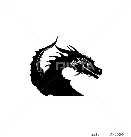 Dragon Snake Logo Design Vector Illustration 128708402