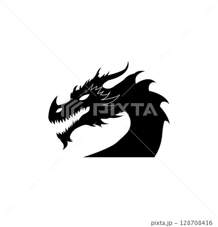Dragon Snake Logo Design Vector Illustration 128708416