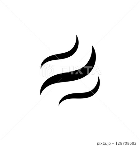 Smoke steam icon logo illustration isolated on white background Aroma vaporize icons. Smells vector line icon hot aroma stink or cooking steam symbols smelling or vapor 128708682