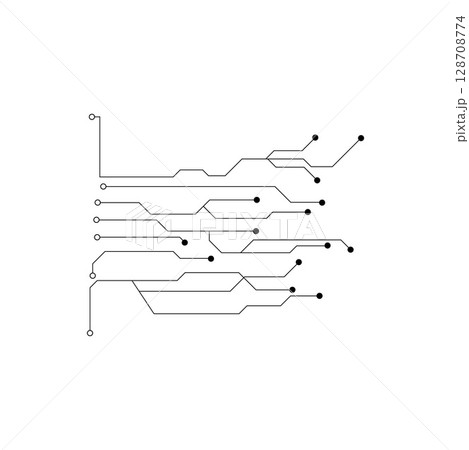Circuit illustration design vector symbol logo technology 128708774