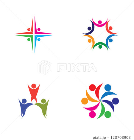 Colorful People and Community Logo Vector 128708908