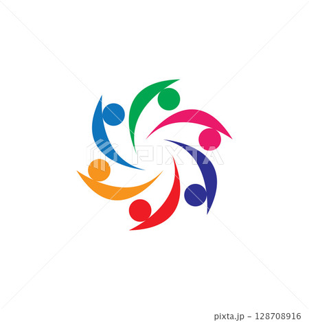 Colorful People and Community Logo Vector Colorful People and Community Logo Vector 128708916
