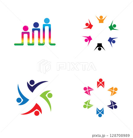 Colorful People and Community Logo Vector 128708989
