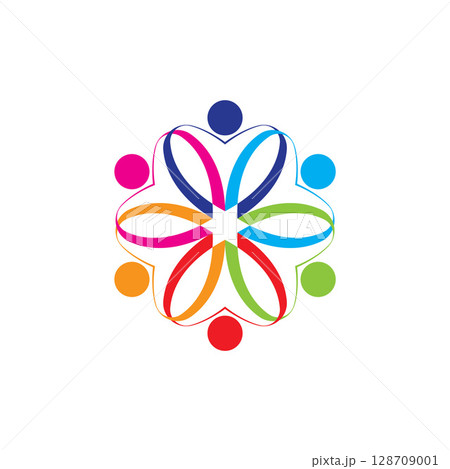 Colorful People and Community Logo Vector 128709001