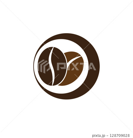 Coffee beans Logo Template vector icon design Coffee beans Logo Template vector icon design 128709028