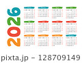 Colorful bright calendar for 2026 year 128709149