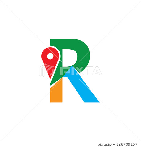 Simple and Modern illustration logo design initial R Combine with Route Maps. Logo Good for company related Transportation. Simple and Modern illustration logo design initial R Combine with Route Maps. Logo Good for company related Transportation. 128709157
