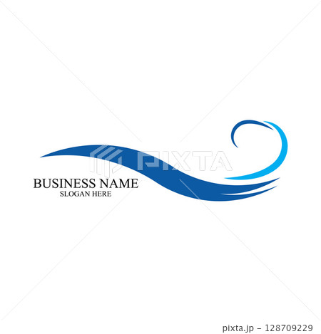 Water Wave symbol and icon Logo Template vector Water Wave symbol and icon Logo Template vector 128709229