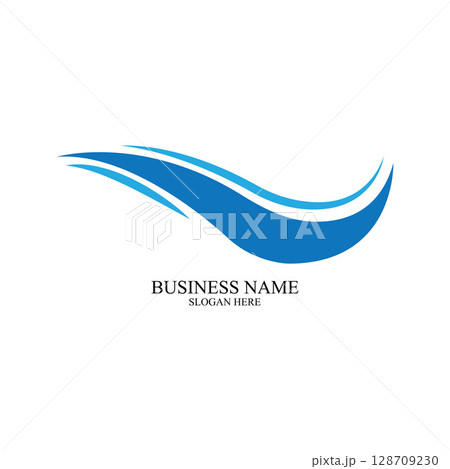 Water Wave symbol and icon Logo Template vector Water Wave symbol and icon Logo Template vector 128709230