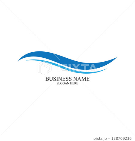 Water Wave symbol and icon Logo Template vector 128709236