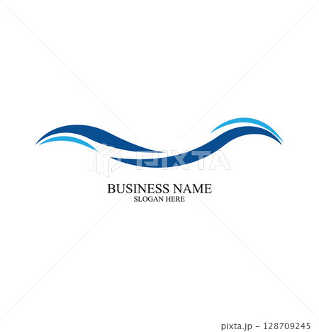 Water Wave symbol and icon Logo Template vector Water Wave symbol and icon Logo Template vector 128709245