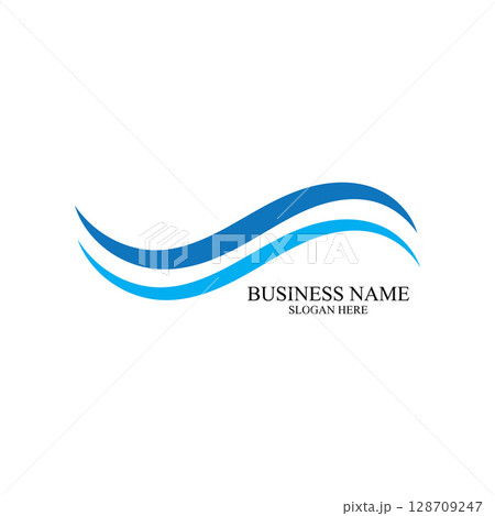 Water Wave symbol and icon Logo Template vector Water Wave symbol and icon Logo Template vector 128709247