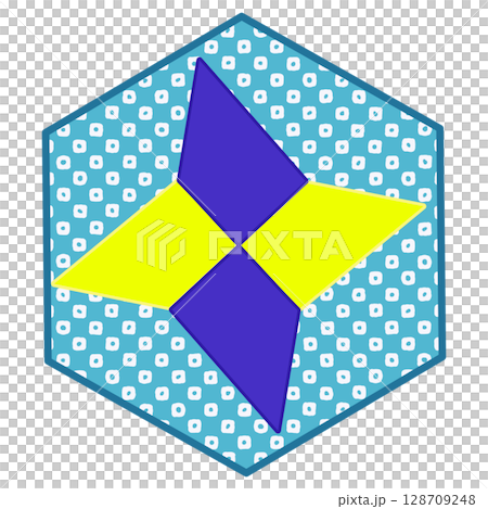 Origami shuriken illustration with hexagon background Origami shuriken illustration with hexagon background 128709248