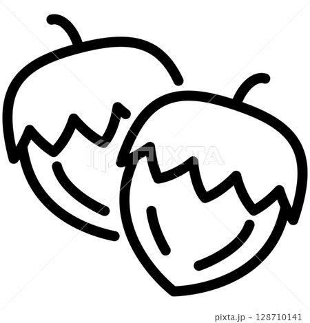 Hazelnut Line Icon with Editable Stroke 128710141