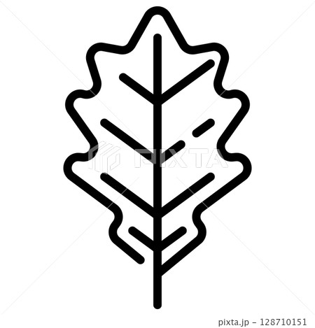 Oak Leaf Line Icon Vector with Editable Stroke Oak Leaf Line Icon Vector with Editable Stroke 128710151