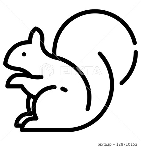 Squirrel Line Icon Vector with Editable Stroke 128710152