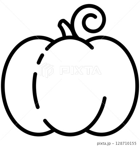 Pumpkin Line Icon Vector with Editable Stroke Pumpkin Line Icon Vector with Editable Stroke 128710155