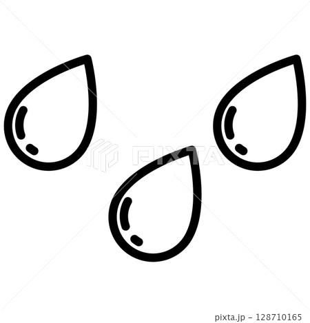 Water Droplets Line Icon Vector with Editable Stroke Water Droplets Line Icon Vector with Editable Stroke 128710165