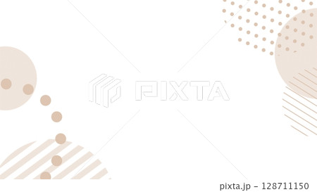 パステルカラーのポップな幾何学模様の背景フレーム 128711150