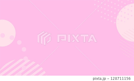 パステルカラーのポップな幾何学模様の背景フレーム 128711156