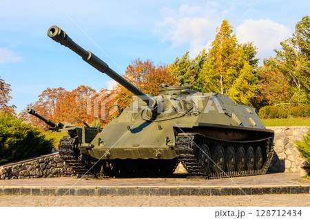 Military or army battle tank in Ukraine Military or army battle tank in Ukraine 128712434