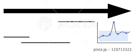 Bold arrow with a graph indicating growth. Ideal for business, success, progress, future, development, strategy, innovation Line metaphor Bold arrow with a graph indicating growth. Ideal for business, success, progress, future, development, strategy, innovation Line metaphor 128713322