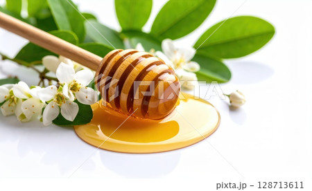 《AI画像》黄金色に輝く蜂蜜 128713611