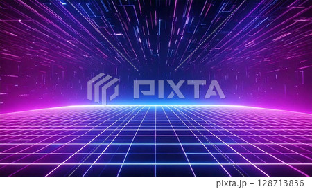 サイバー感のある近未来のイメージ 背景素材 16:9サイズ AI生成素材 サイバー感のある近未来のイメージ 背景素材 16:9サイズ AI生成素材 128713836