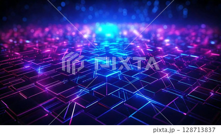 サイバー感のある近未来のイメージ 背景素材 16:9サイズ AI生成素材 サイバー感のある近未来のイメージ 背景素材 16:9サイズ AI生成素材 128713837
