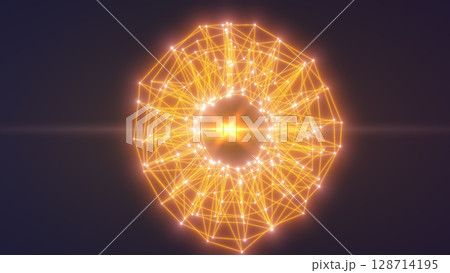 Radiant yellow digital structure forming a...のイラスト素材 [128714195] - PIXTA